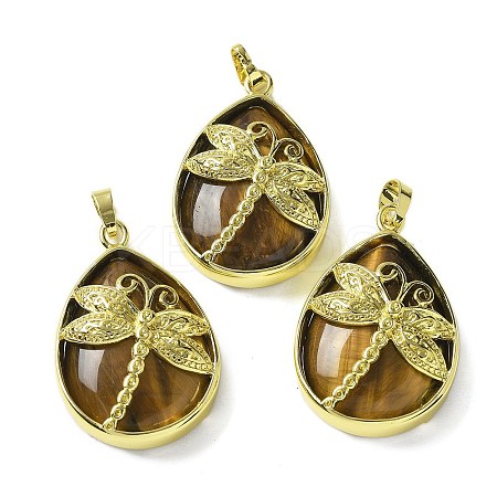 Natural Tiger Eye Pendants G-G900-01G-07-1