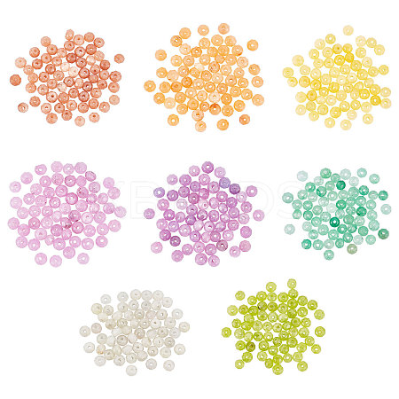 480Pcs 8 Colors Dyed Natural Malaysia Jade Rondelle Beads Strands G-NB0002-88-1