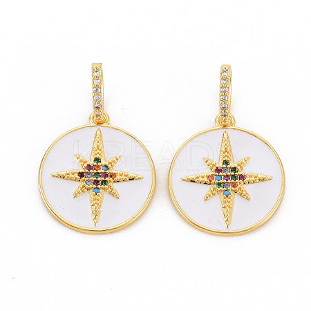 Brass Micro Pave Colorful Cubic Zirconia Pendants KK-S354-334-NF-1