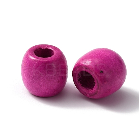 Spray Painted Wood Beads WOOD-WH0030-37-1
