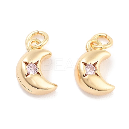 Brass Micro Pave Cubic Zirconia Pendants KK-P271-01G-A-1