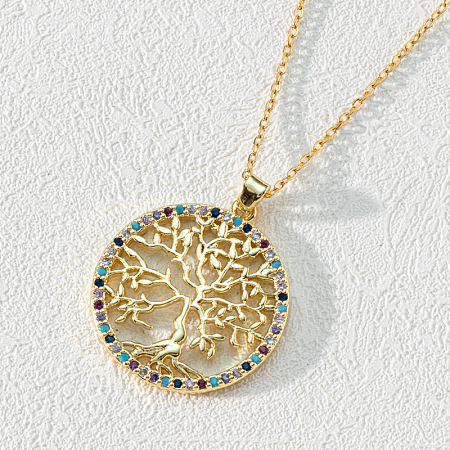 18K Gold Plated Tree of Life Pendant Necklace ST7875140-1