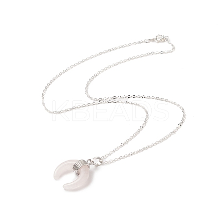 Natural Rose Quartz Geometry Pendant Necklace NJEW-JN04239-06-1