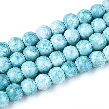 Baking Paint Glass Beads Strands X-DGLA-N016-4mm-08-1