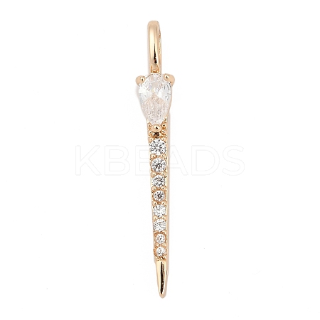 Brass Micro Pave Cubic Zirconia Pendants KK-Q096-04B-G-1
