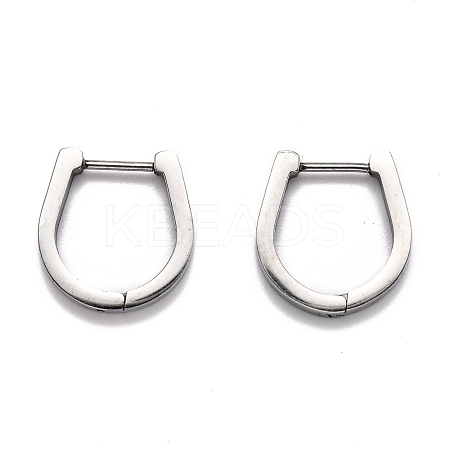 Tarnish Resistant 304 Stainless Steel Huggie Hoop Earrings STAS-H156-14B-P-1
