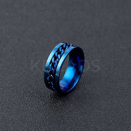 304 Stainless Steel Rotatable Chain Finger Rings for Men FS-WG60CA3-44-1