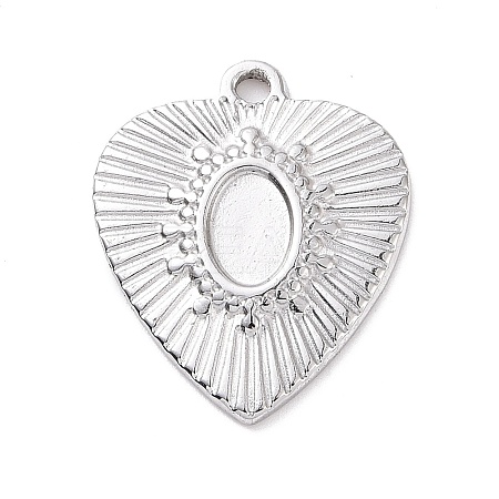 Non-Tarnish 304 Stainless Steel Pendant Cabochon Settings STAS-G287-11P-1