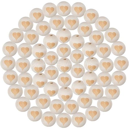 Unfinished Wood Beads LS-WOOD-WH0011-01E-1