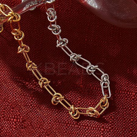11MM Two Tone 304 Stainless Steel Oval Link Chain Necklaces for Men Women NJEW-A070-01GP-1