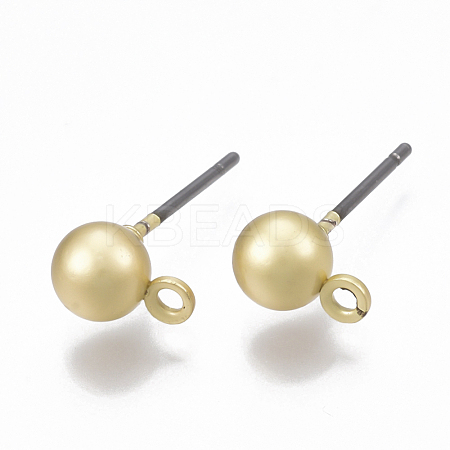 Smooth Surface Alloy Stud Earring Findings PALLOY-T064-38MG-1