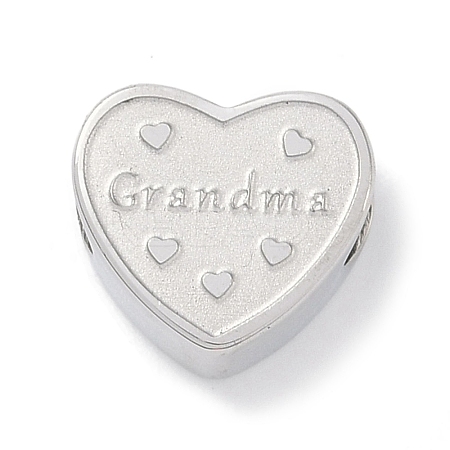 Mother's Day Tarnish Resistant 304 Stainless Steel European Beads STAS-K286-04J-P-1
