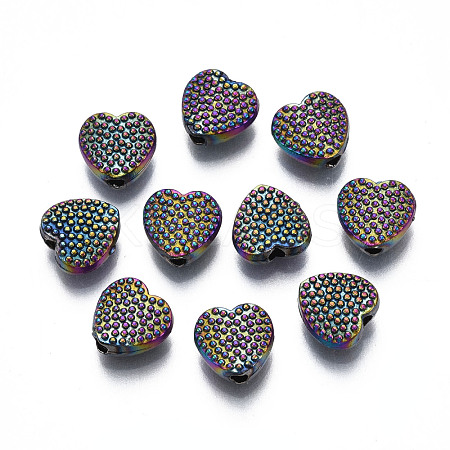 Rack Plating Rainbow Color Alloy Beads PALLOY-S180-342-1