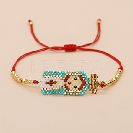 Nepal Ethnic Style Glass Seed Beaded Braided Bead Bracelets FY9516-1-1