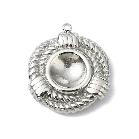 304 Stainless Steel Pendant Cabochon Settings STAS-L022-339P-04-1