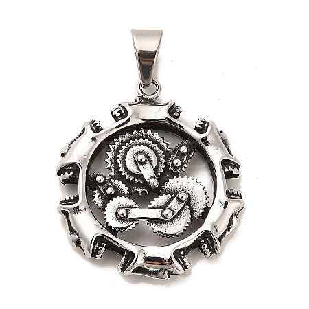 Tibetan Style 304 Stainless Steel Pendants STAS-M334-17AS-1