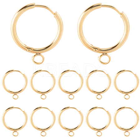 12Pcs 201 Stainless Steel Huggie Hoop Earring Findings STAS-SC0010-30G-1
