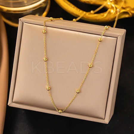 304 Stainless Steel Satellite Chain Necklaces for Women Men NJEW-Q028-12G-1