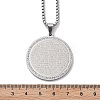 201 Stainless Steel Rhinestone Pendant Necklaces for Women NJEW-U021-08P-5