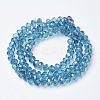 Electroplate Transparent Glass Beads Strands EGLA-A034-T6mm-F17-2