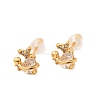 Brass Micro Pave Clear Cubic Zirconia Stud Earring EJEW-C158-15B-G-4