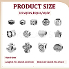 130Pcs 13 Styles Tibetan Style Alloy European Beads MPDL-ME0001-02-2