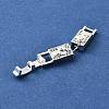Brass Micro Pave Clear Cubic Zirconia Fold Over Clasps KK-R222-03S-2