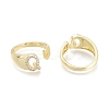 Brass Micro Pave Clear Cubic Zirconia Cuff Rings RJEW-F103-13Q-G-2