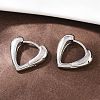 Brass Heart Hoop Earrings EJEW-L274-01P-3