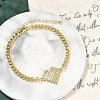 Brass Micro Pave Cubic Zirconia Link Bracelets LS-BJEW-M050-06G-03-1