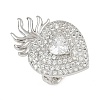 Brass Micro Pave Clear Cubic Zirconia Cuff Rings RJEW-P155-04B-P-4