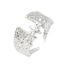 Bat Hammered 304 Stainless Steel Cuff Rings LS-RJEW-S626-03P-2
