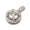 925 Sterling Silver Crystal Moissanite Rhinestone Flat Round Charms STER-D308-03P-2