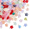 120Pcs 3 Styles Gradient Color Baking Paint Transparent Glass Star & Heart & Butterfly Connector Charms PALLOY-AR00029-1