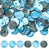Natural Akoya Shell Dyed Disc Charms SHEL-WH0005-05B-2