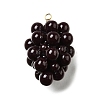 Grape Brass Acrylic Pendants OACR-R006-05G-07-1