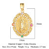 Brass Micro Pave Random Mixed Color Cubic Zirconia Pendants ZIRC-OY001-03G-2