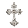 Alloy Rhinestone Cross Big Pendants ALRI-1475-P-RS-1