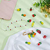 50Pcs 10 Styles Fruit Theme Glass Pendants GGLA-PH0001-70-4
