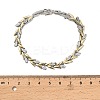Brass Micro Pave Clear Cubic Zirconia Wheat Link Chain Bracelets for Women BJEW-B145-01-3
