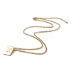 Stainless Steel Initial Letter Rectangle Pendant Necklace for Men Women NJEW-E090-01G-24-2