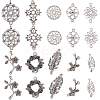 SUNNYCLUE 80Pcs 10 Styles Flower Theme Tibetan Style Alloy Connector Charms FIND-SC0007-57-1