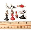 24Pcs 6 Styles Alloy Enamel Pendants ENAM-FS0002-70-5