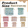 20Pcs 4 Colors Rose Printed Organza Bags OP-LP0001-09-2