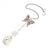 Crystal and Alloy Rhinestones Steel Wire Pendant Decorations HJEW-R050-01RGP-4