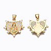 Brass Micro Pave clear Cubic Zirconia Pendants ZIRC-N039-165-NF-2