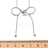 304 Stainless Steel Bowknot Pendant Snake Chain Necklaces for Women NJEW-R014-01P-2