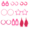 8 Pairs 8 Style Acrylic Hollow Out Rectangle & Tassel Dangle Stud Earrings EJEW-AN0001-93-1