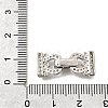 Arch Brass Micro Pave Clear Cubic Zirconia Fold Over Clasps KK-V008-22P-3