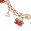 2Pcs Glass Flower & Fruit Bag Decorative Chains AJEW-BA00172-02-6